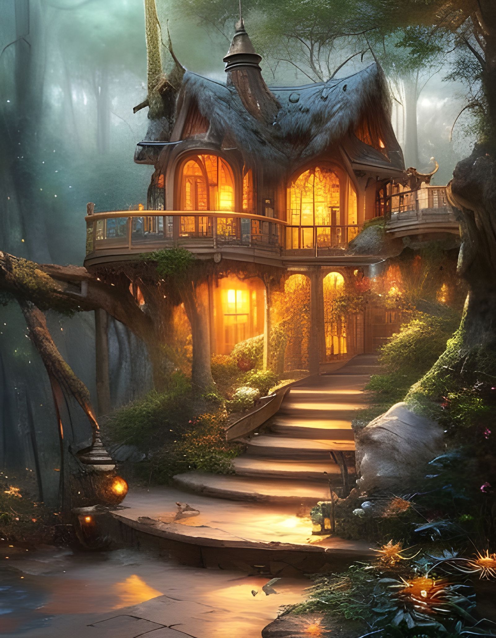 Enchanted homes 1 AI Generated Artwork NightCafe Creator