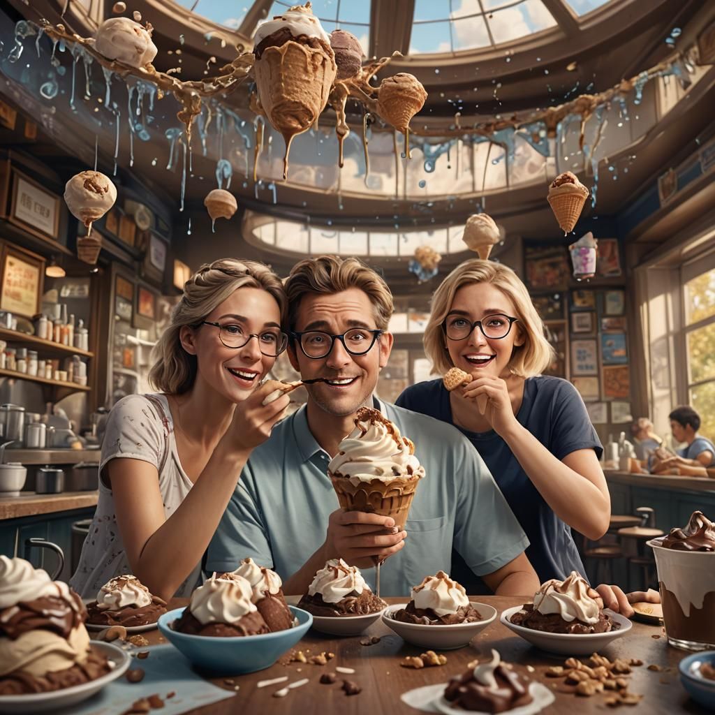 Brown haired man with glasses and his dirtyblonde hair wife ...