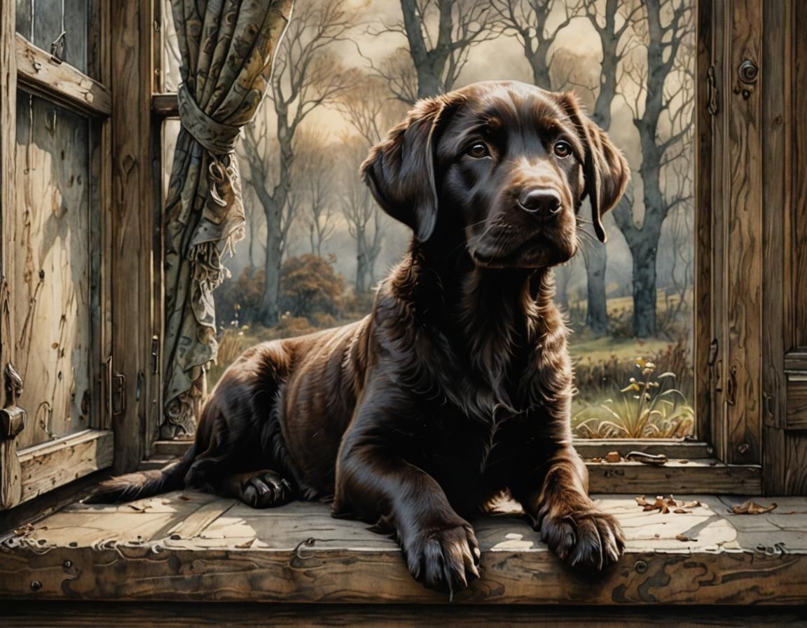 Chocolate Labrador Puppy... Always loyal, always waiting for you, always happy to see you 🐕  by @Lykos Nyx