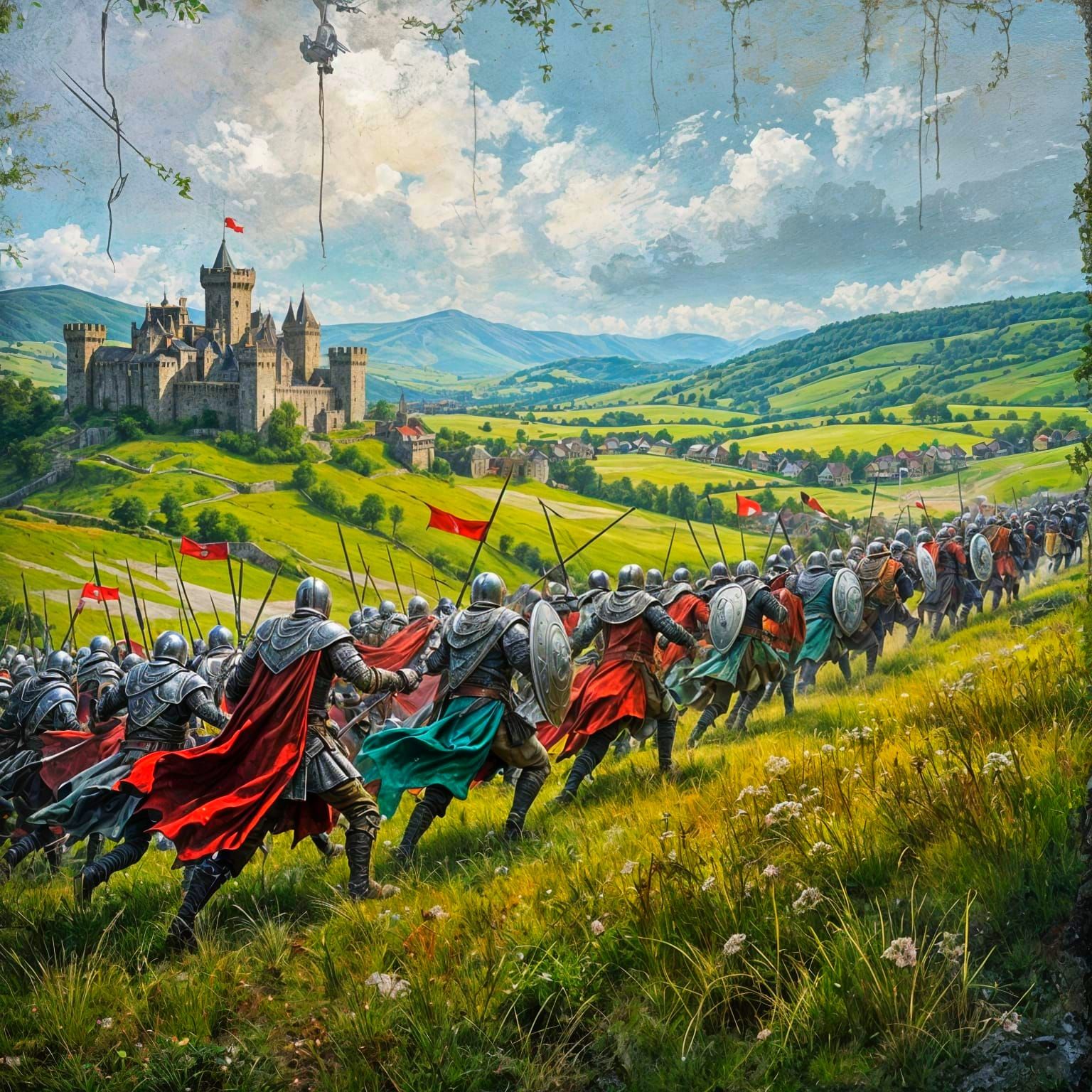 Stark Army Charges Through Hills in Epic Mixed-Media Style