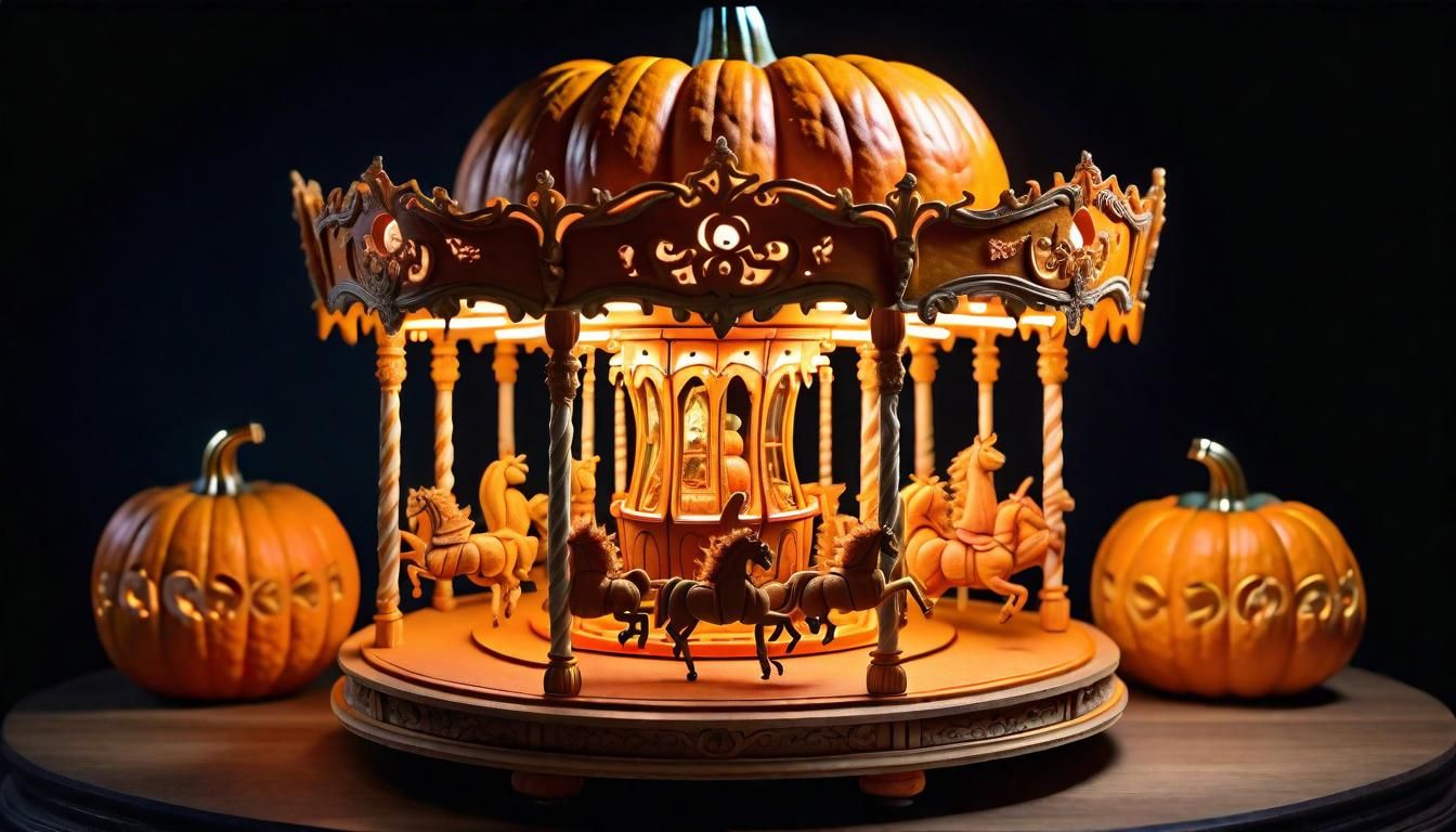 Carousel Carved Pumpkin - AI Generated Artwork - NightCafe Creator