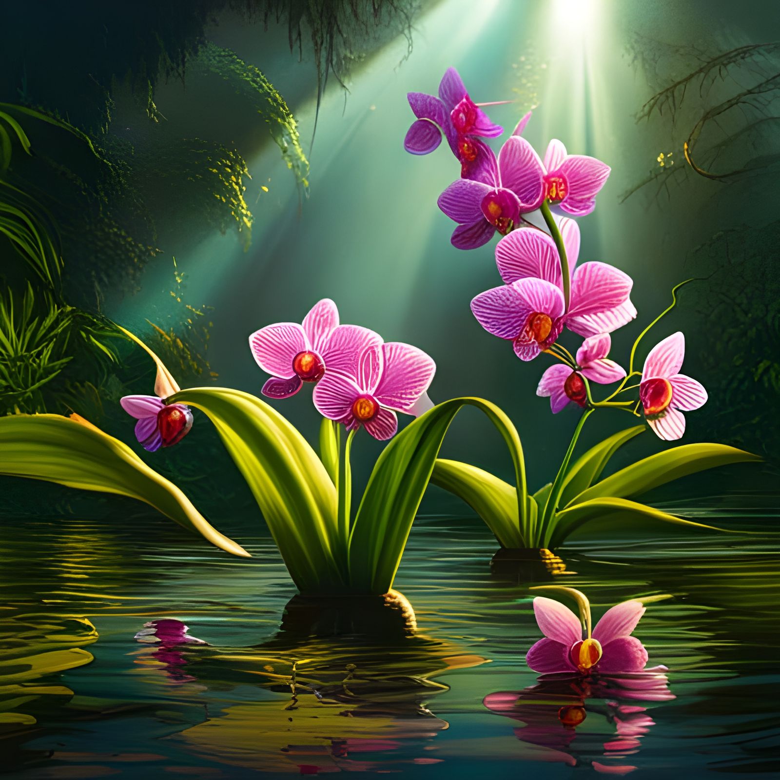 Orchids on the Water  by @DarkStahl