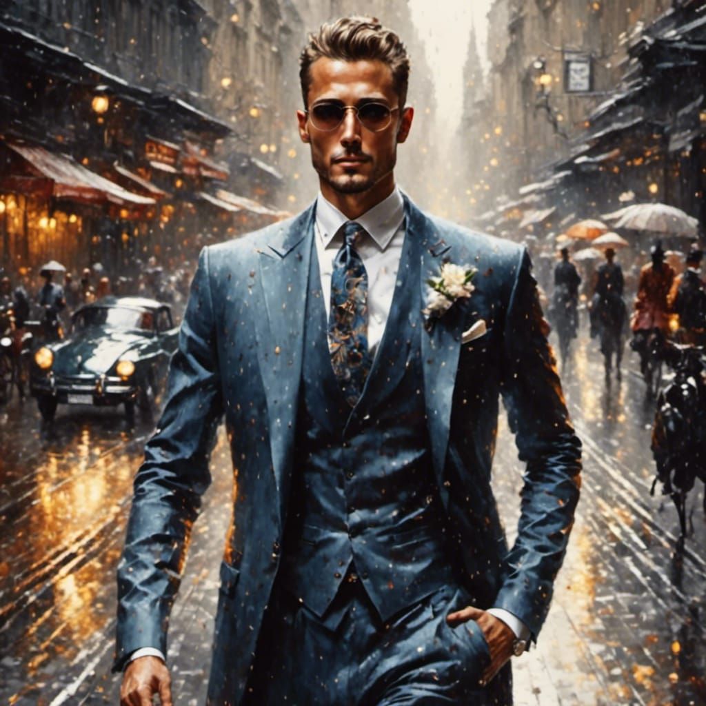 A handsome man in a jazzy suit <lora:MosesAlpha:1.0>