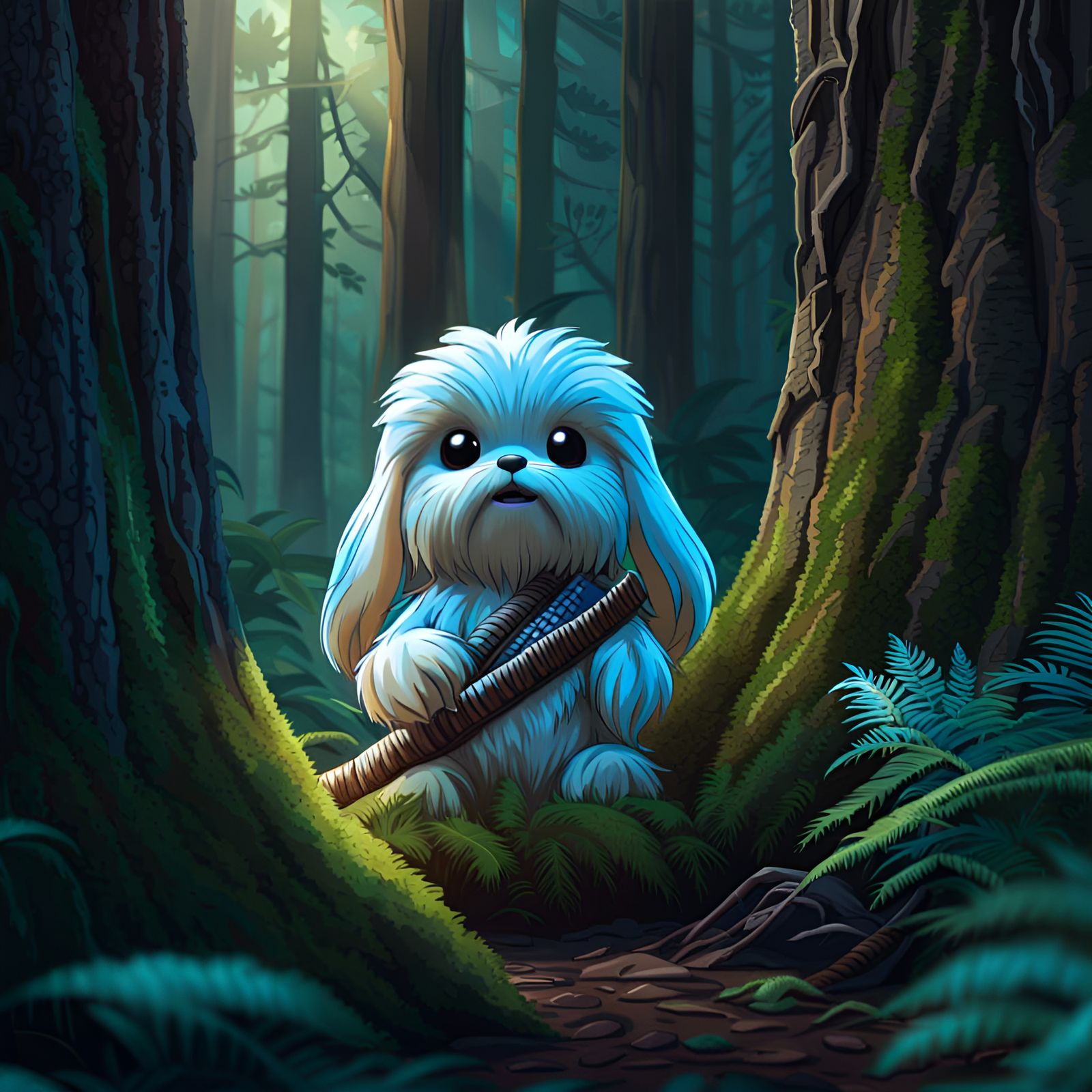 Rare White Wookiee Baby is Excited to See You - AI Generated Artwork ...