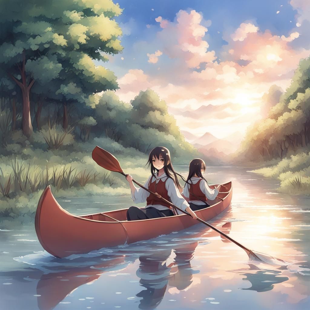 Cute anime boat illustration on Craiyon