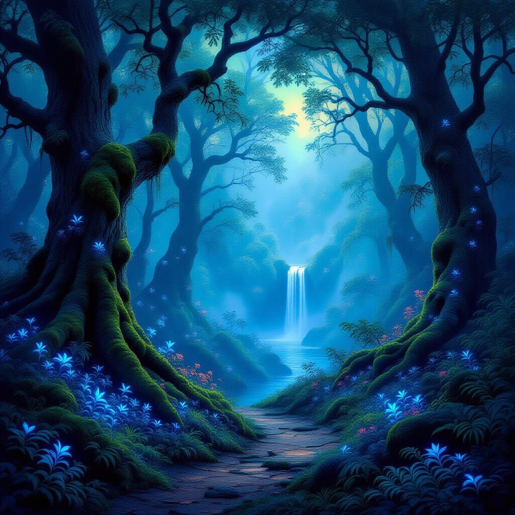 Ethereal Twilight Forest Landscape