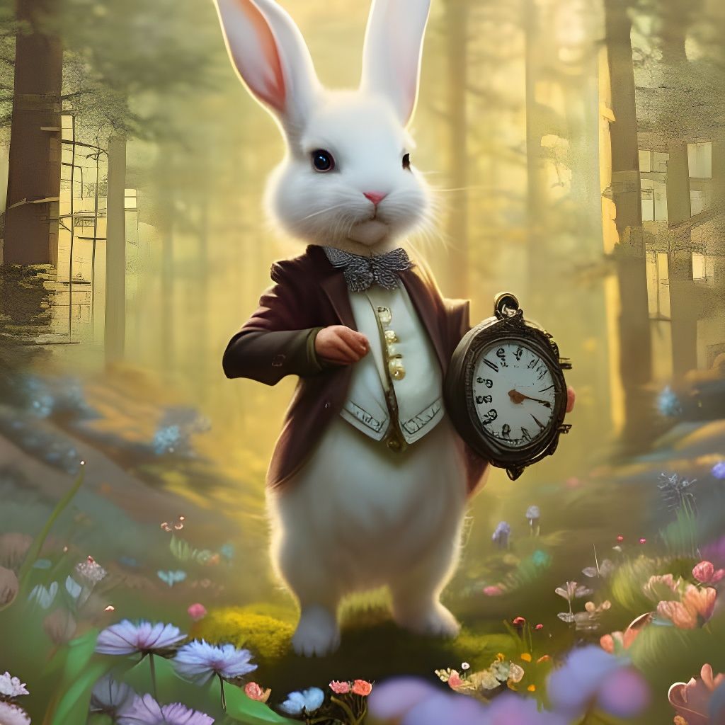The white rabbit ⏰ - AI Generated Artwork - NightCafe Creator