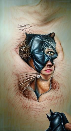 Cat Woman Hyperrealism