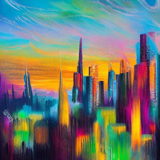 Surreal Electromagnetic World in Expressionist Impasto Style