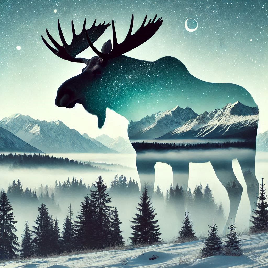 double exposure beautiful fantasy DALL-E 3 portrait landscap...