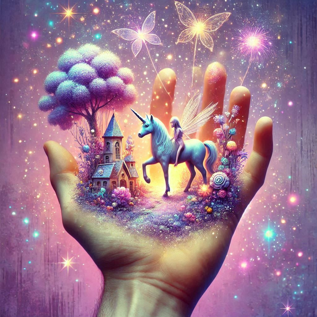 cute little scenery in a hand