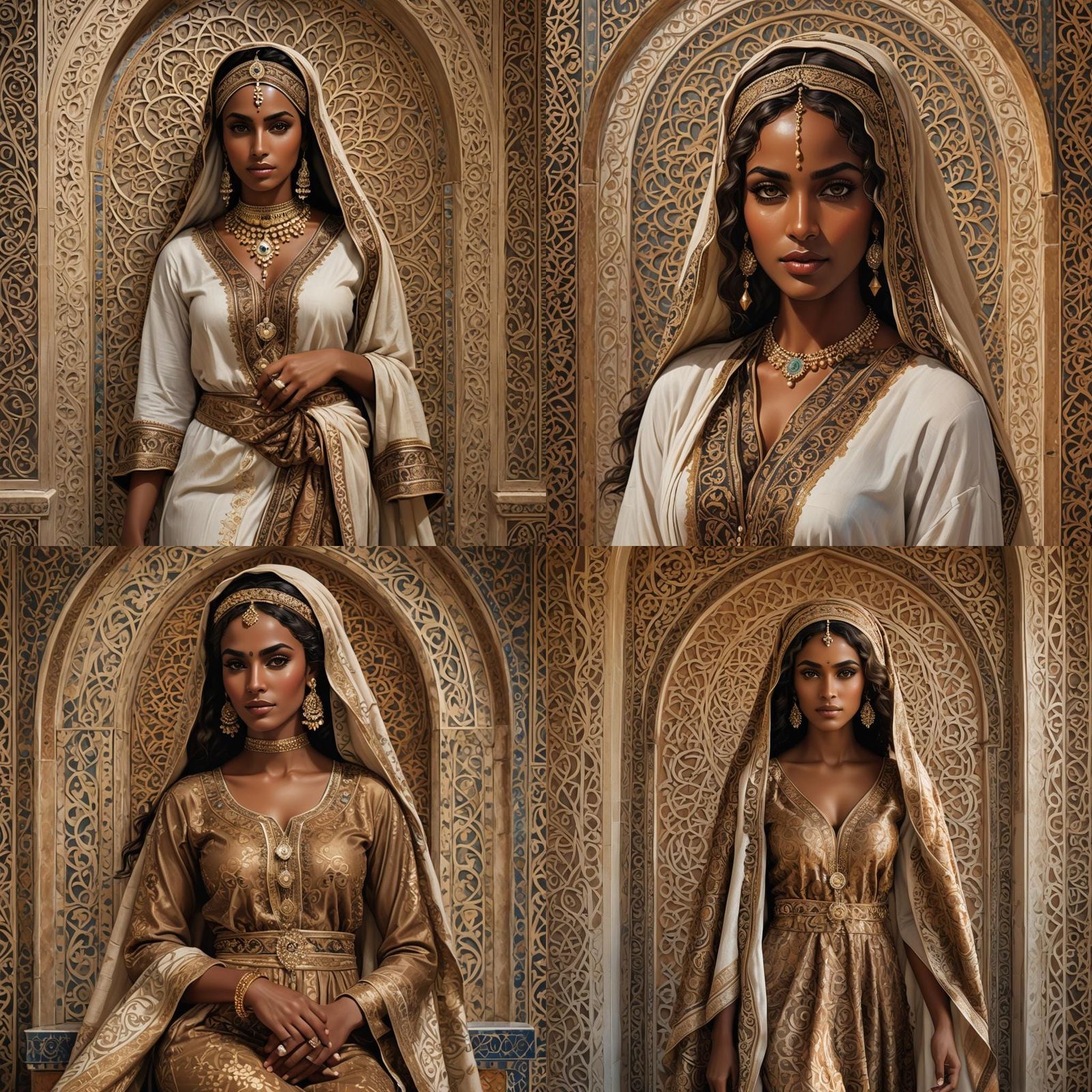 full body Bathsheba is an exquisite brown-skinned Arabic wom...