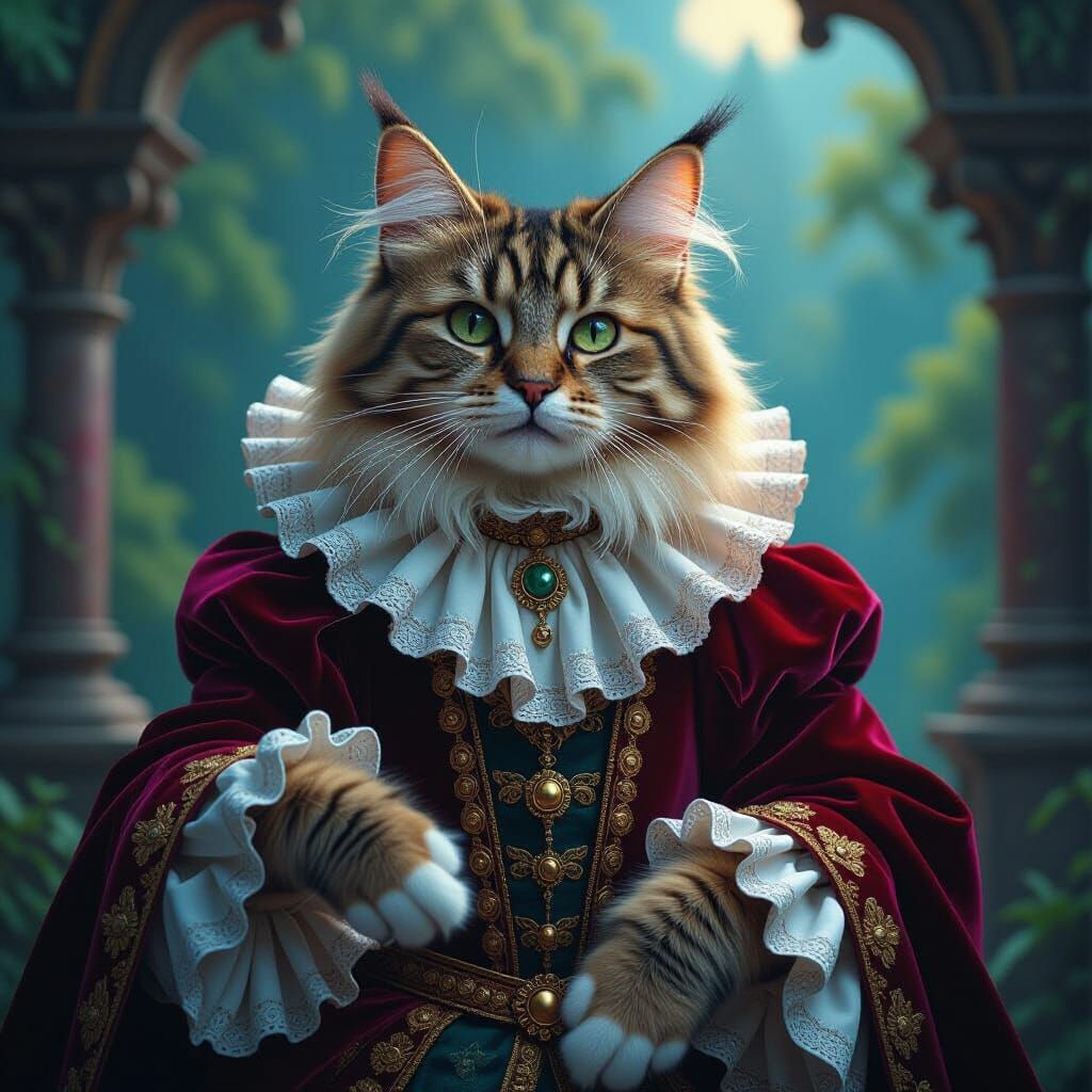 Renaissance Cat  by @WOLFIE