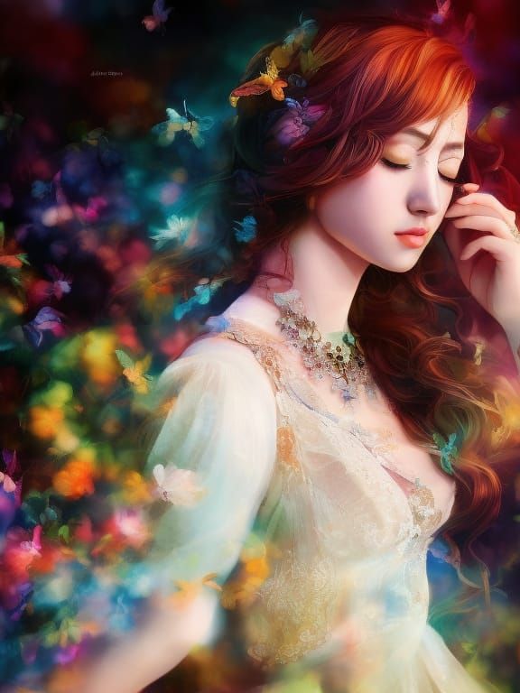 Musical Woman in Watercolor Style