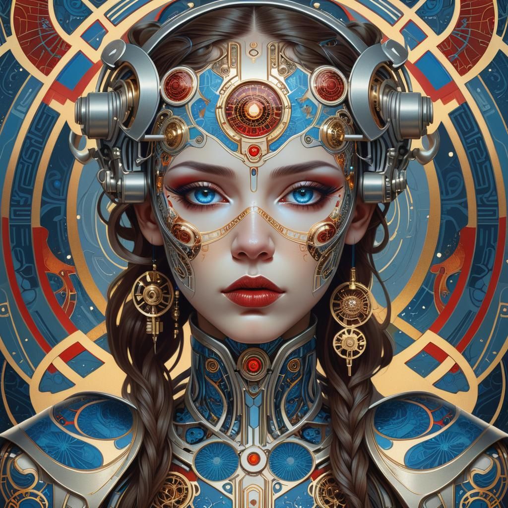 beautiful cyborg woman