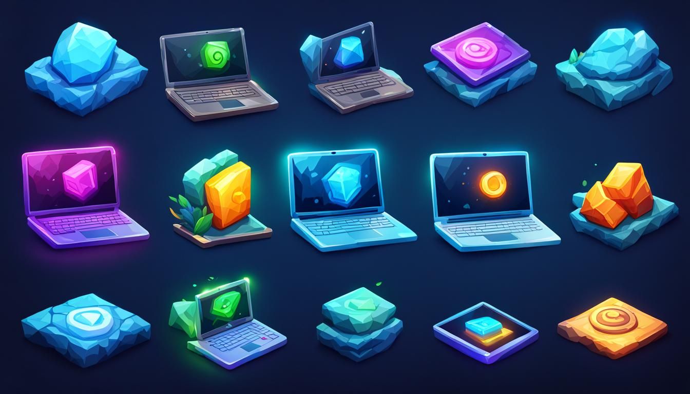 game ui of  stone made laptop
icons. high quality icons illu...