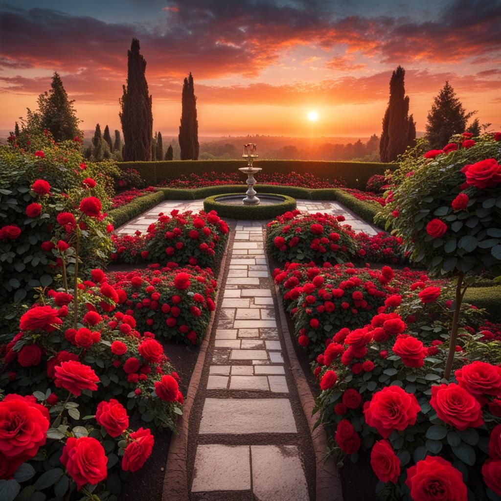 My Red Rose Garden  by @Znarf
