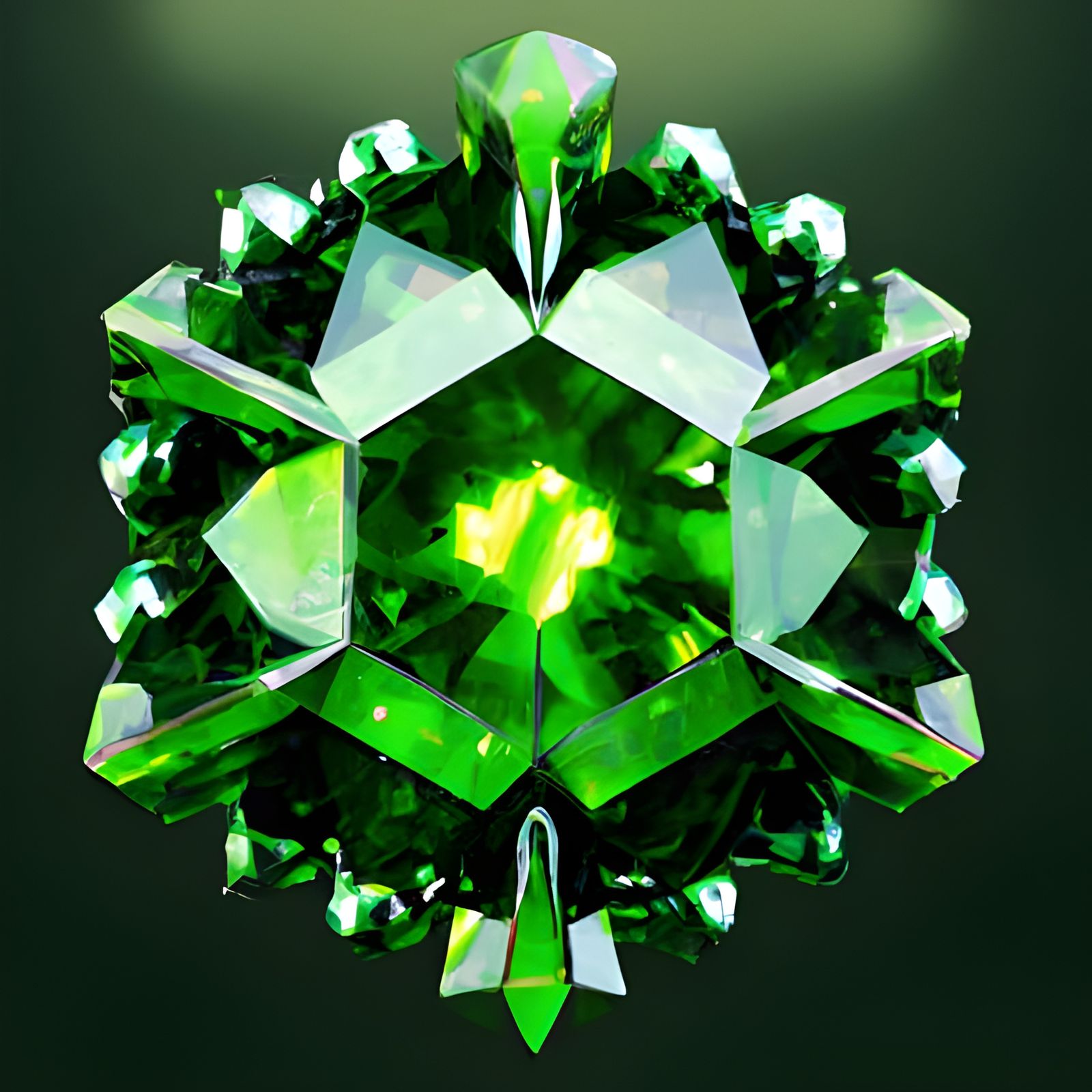 Icosahedral cut emerald.  by @Rossinsky