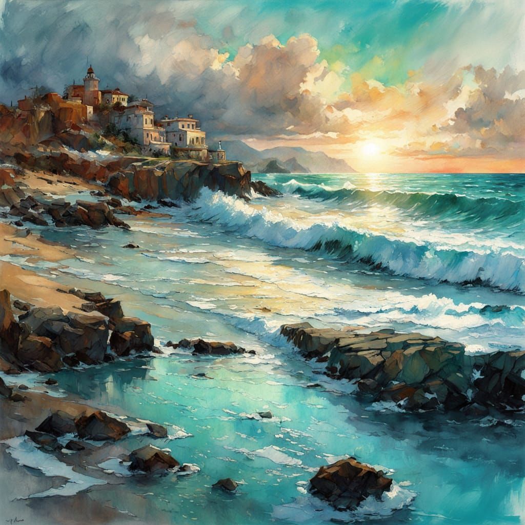 jb waterhouse watercolor amaringo neurographic ink michael garmash hyperdetailed composition snow coated ...  by @-jul2910-