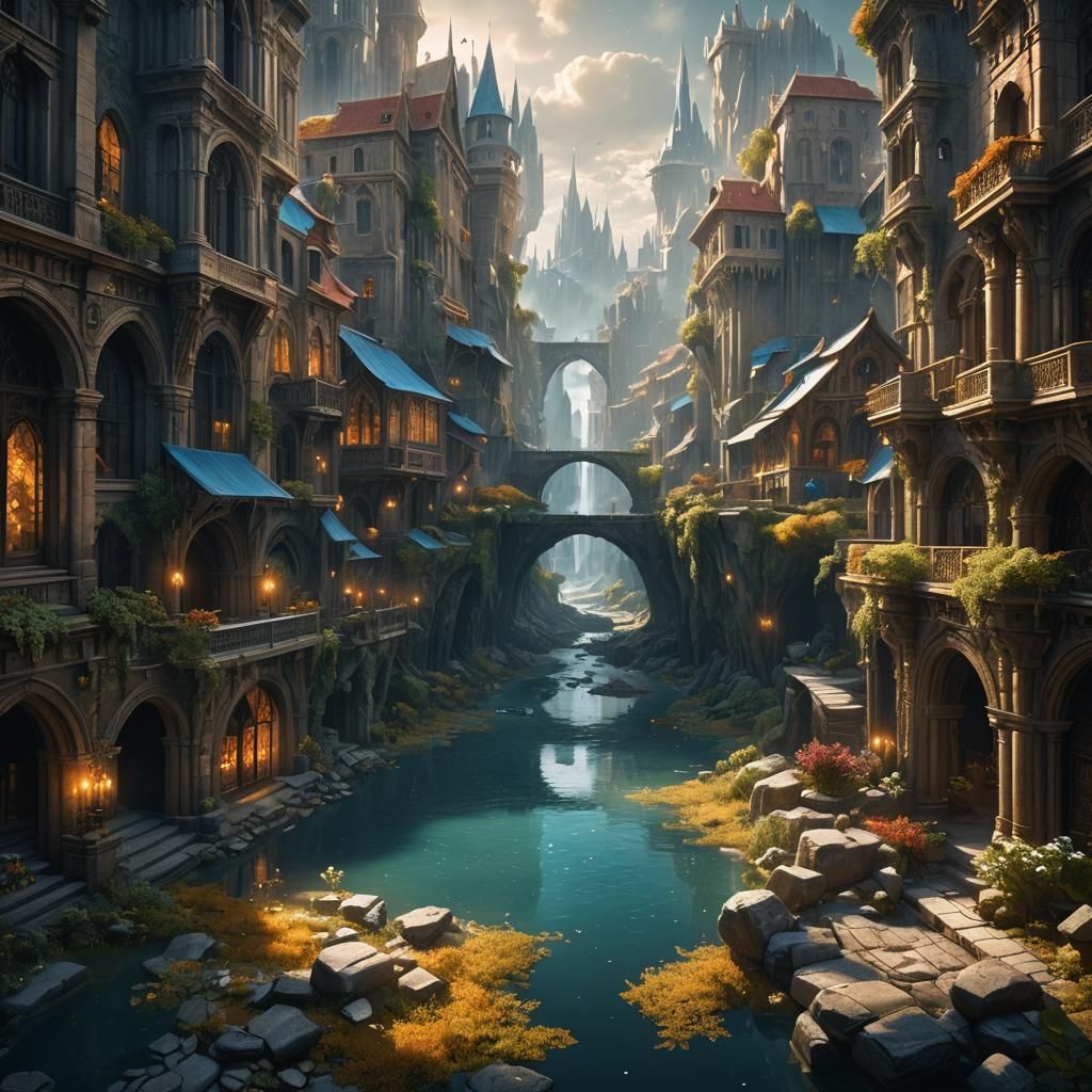 et au milieu de la cité céleste dorée coule une rivière de c...