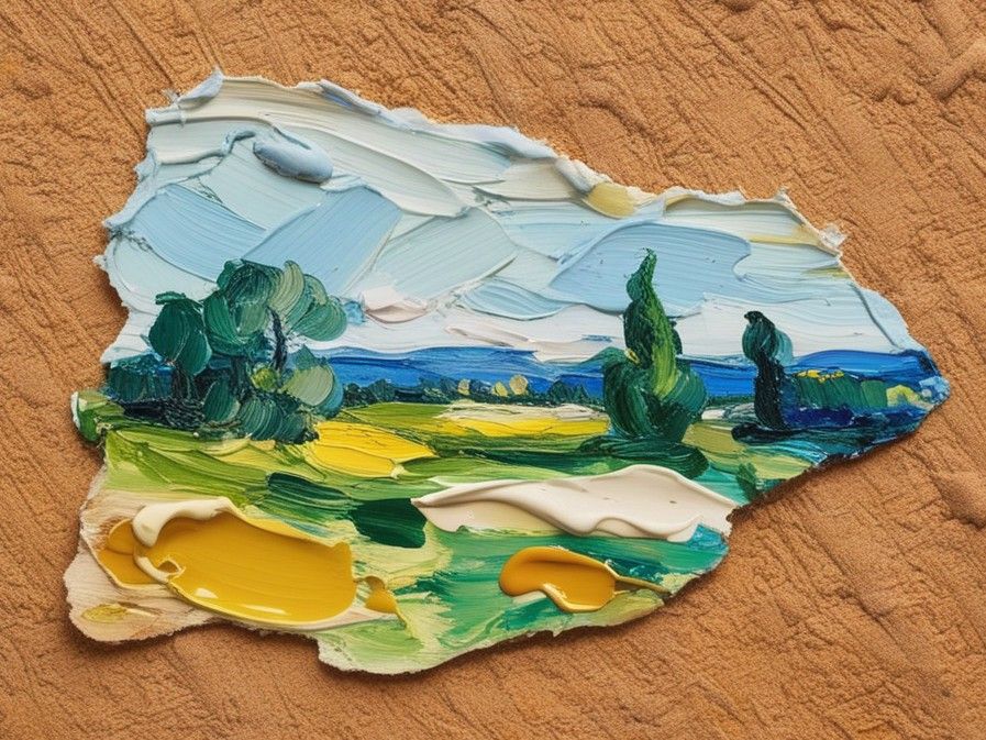 Impasto painting style, landscape (horizontal)
