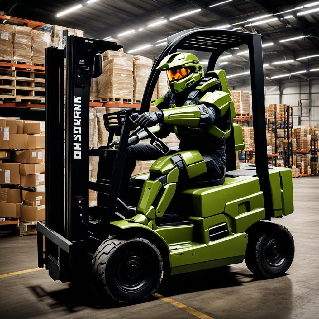 master chief operating forklift