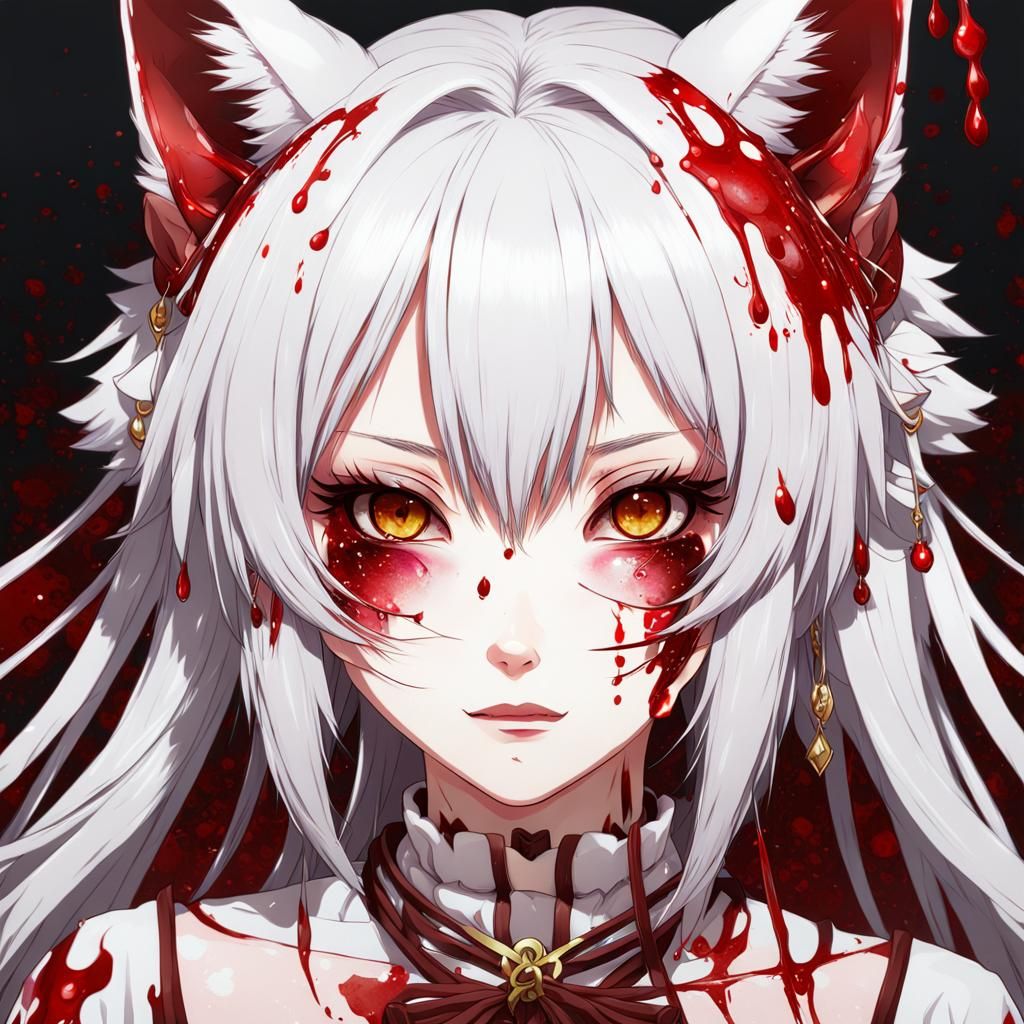 Kawaii blood neko girl - AI Generated Artwork - NightCafe Creator