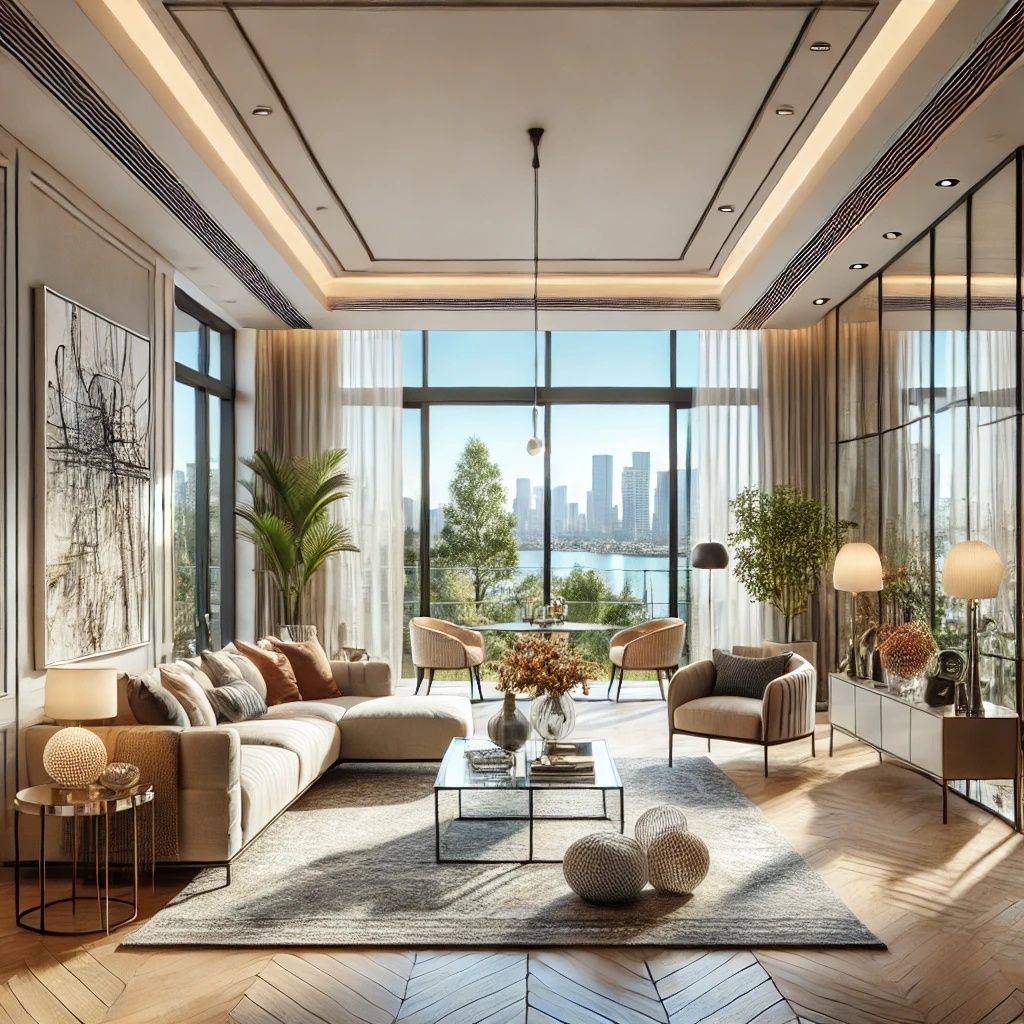 Modern Living Room With Floor-To-Ceiling Windows | DALL-E 3 ...