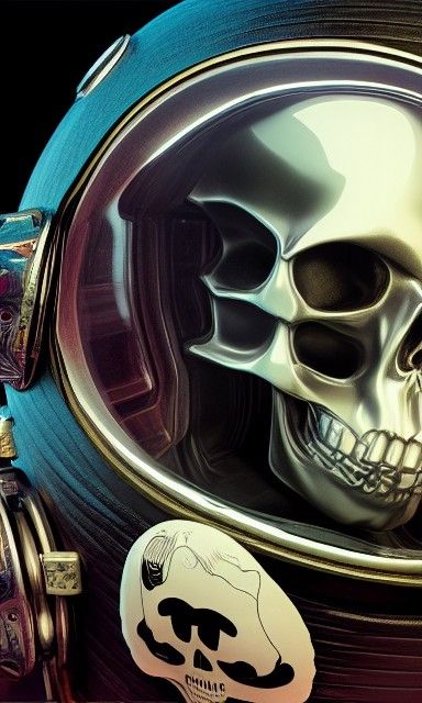 Skull inside space helmet. Amazing detailed photography by C...