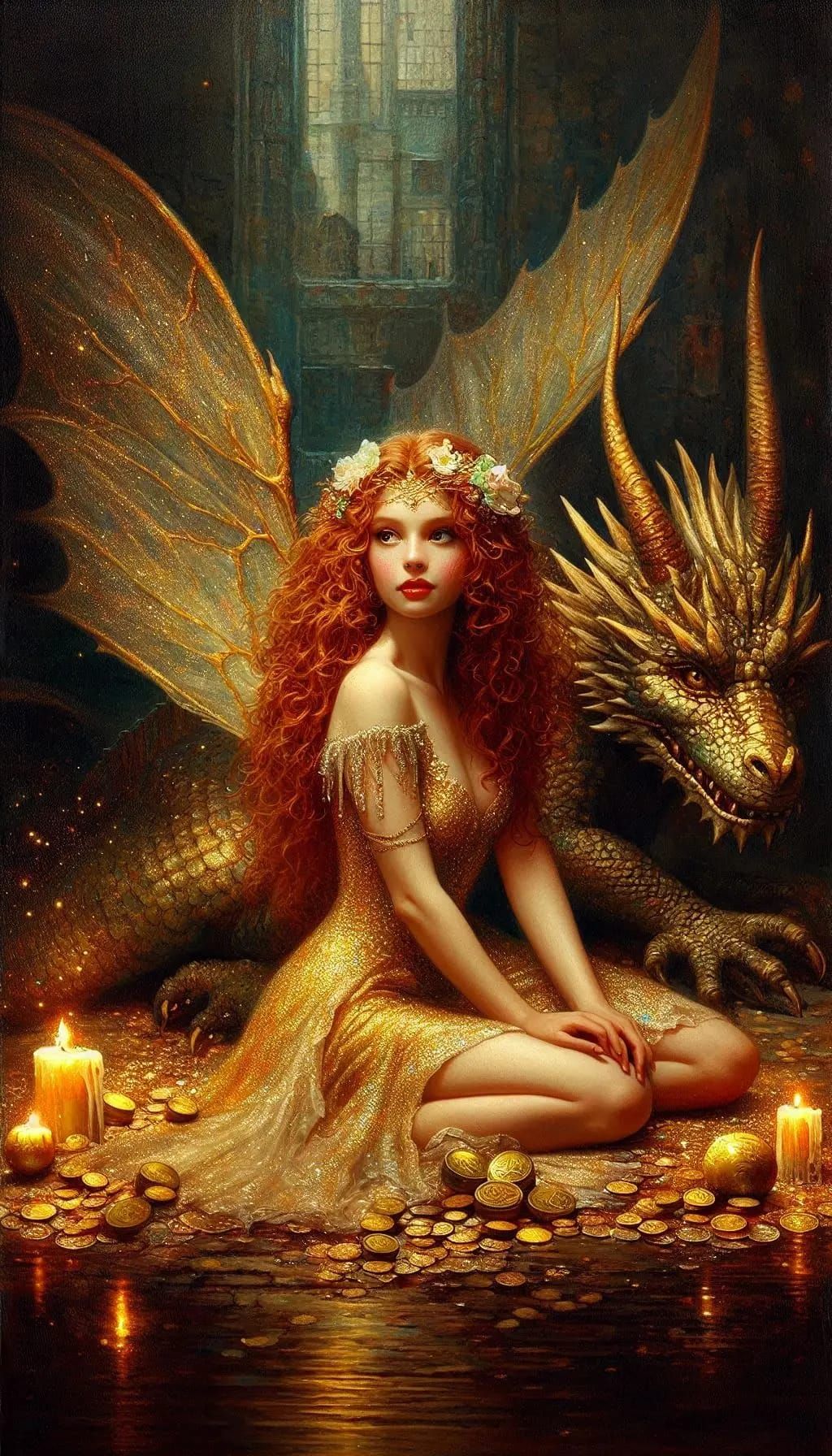 Woman and dragon
