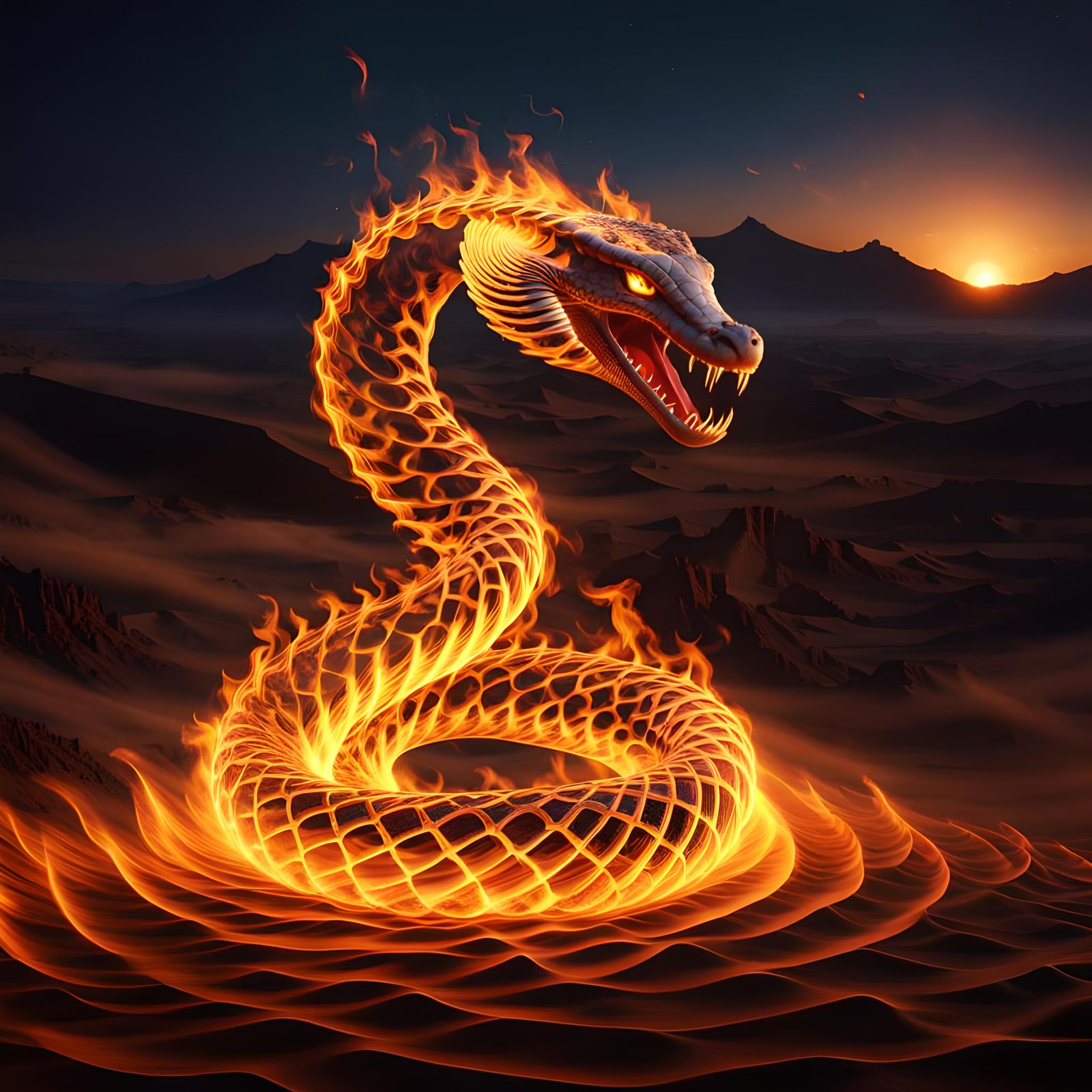 Desert Fire Snake  by @The Ambassador