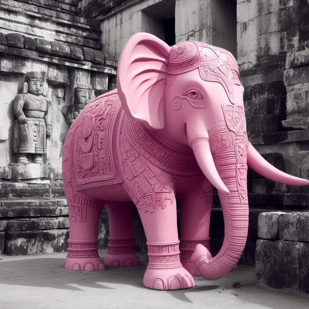 Pink mayan elephant