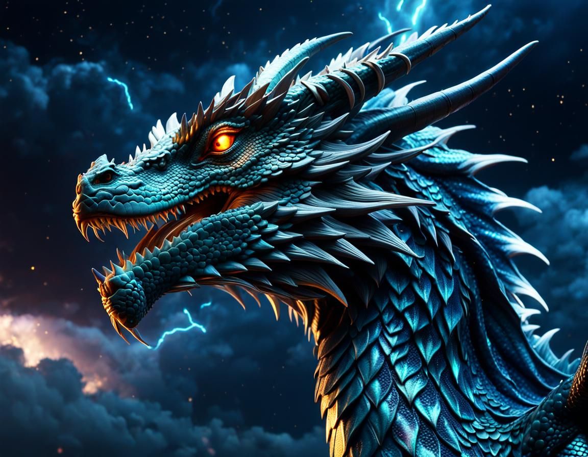 Blue dragon - AI Generated Artwork - NightCafe Creator