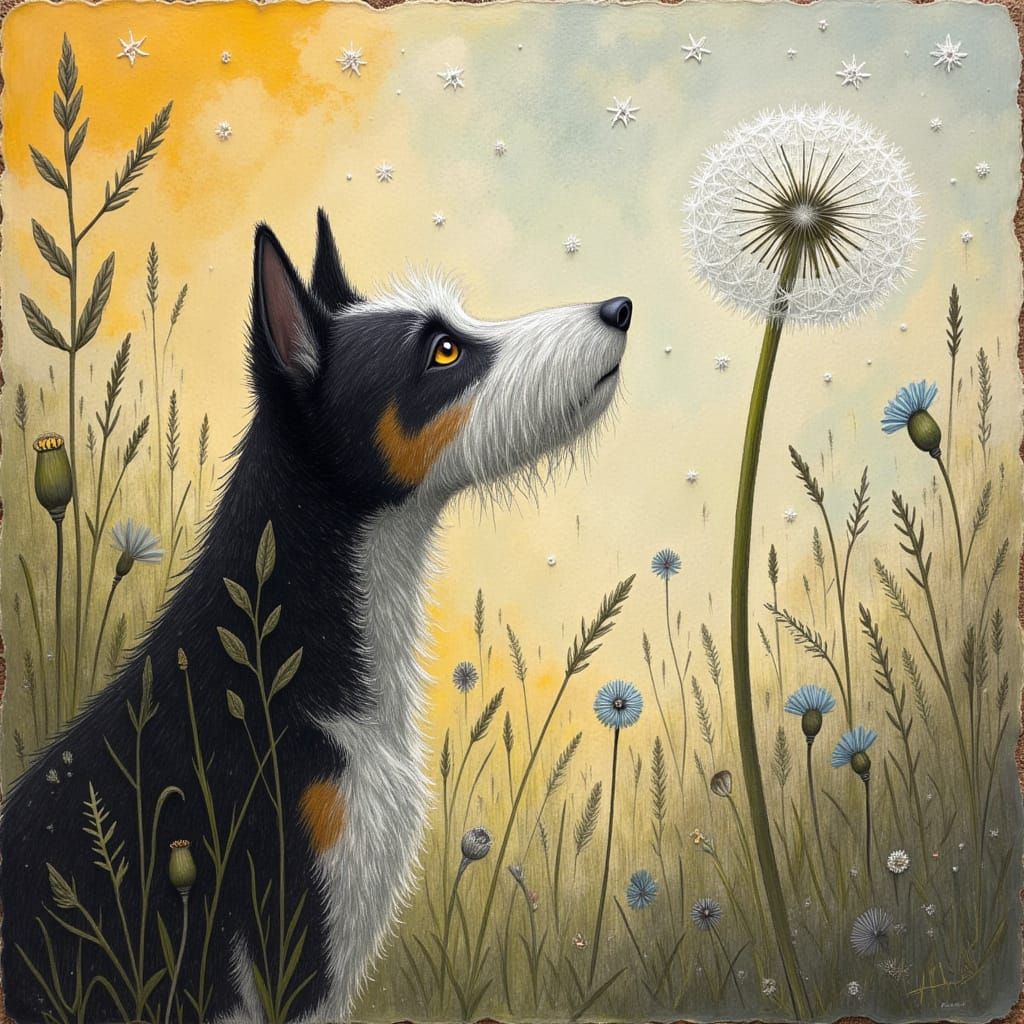 The dog and the dandelion