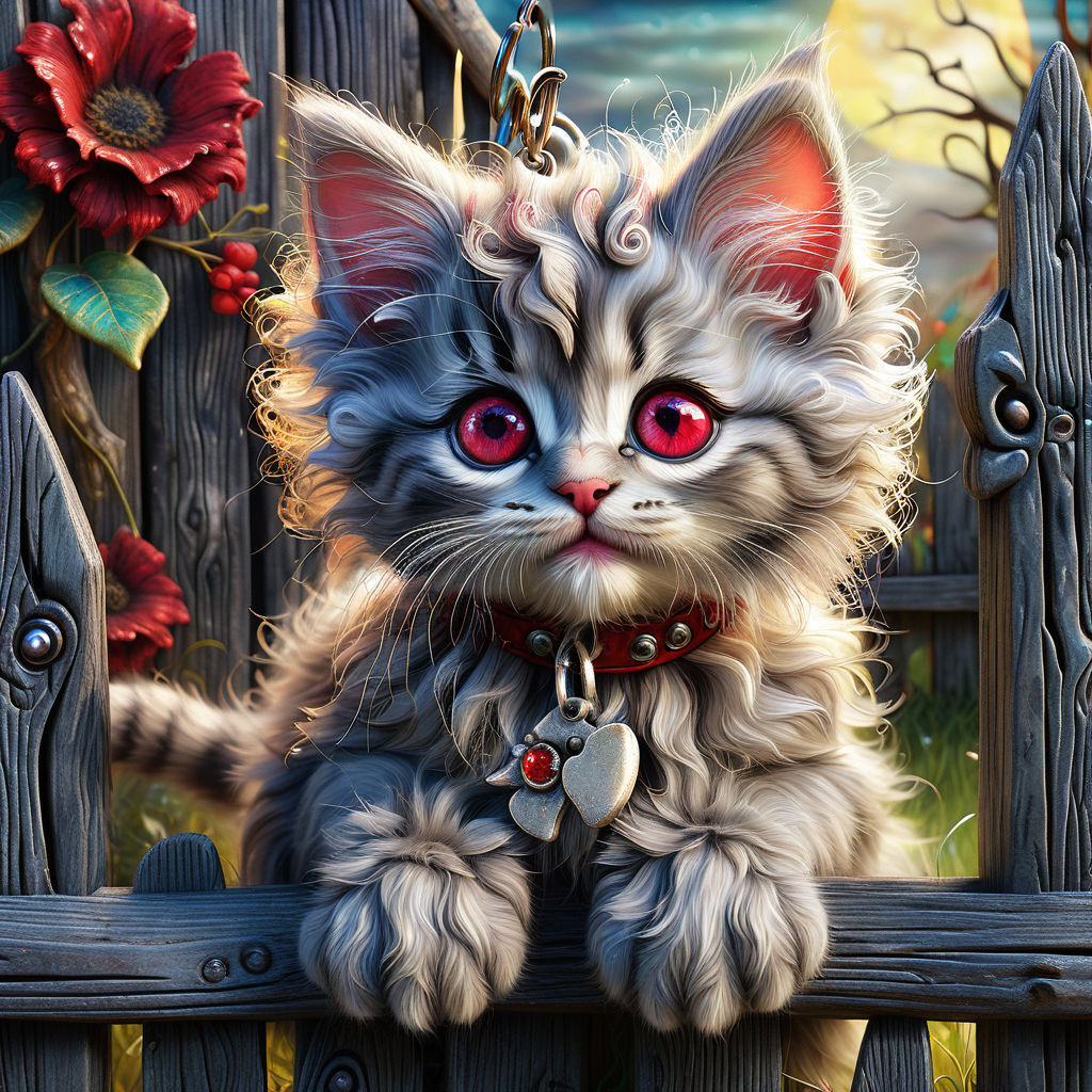 The little Kitten at the Fence