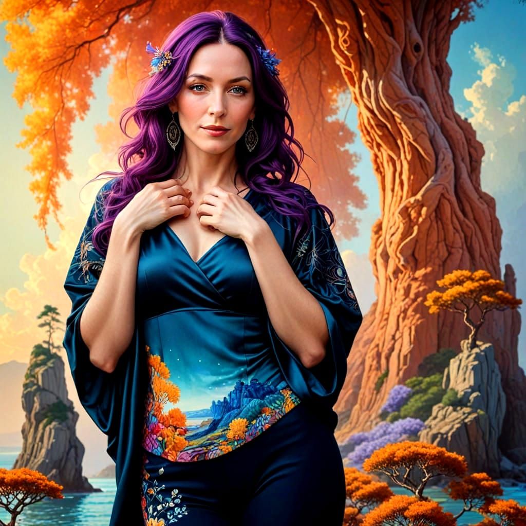 Hyperrealistic Portrait of a Confident Woman with a Stunning...