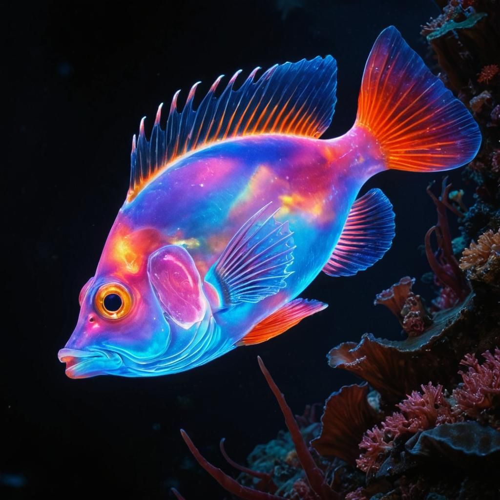 Fluorescing Fishy  by @Username_Already_Taken