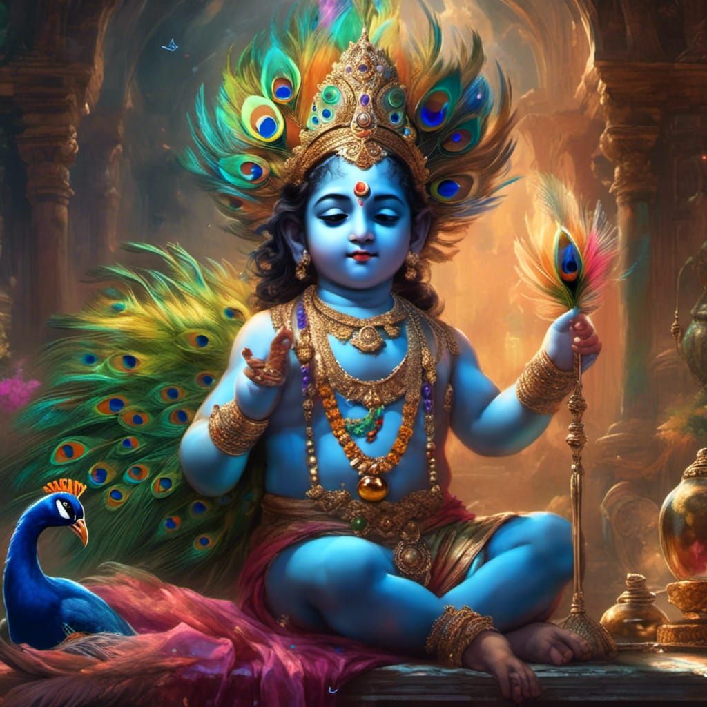 HD wallpaper: Krishna Kanhaiya, Hindu God illustration, Lord Krishna, flute  | Wallpaper Flare