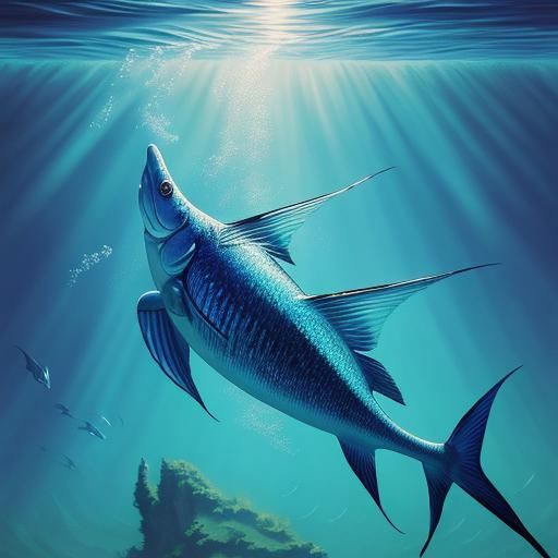 Dreamlike鲲: A Surreal Underwater Oil Painting