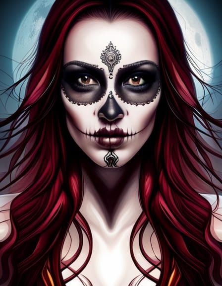 candy skull woman, - AI Generated Artwork - NightCafe Creator