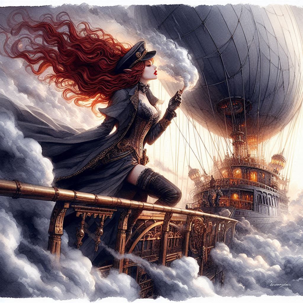 steampunk airship conductor