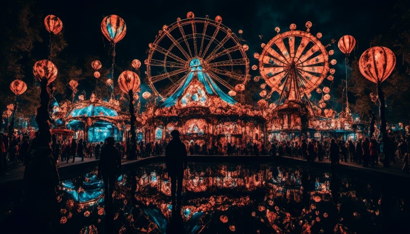 <lora:Midnight Vibrance:1.0> Carnival of nightmares
