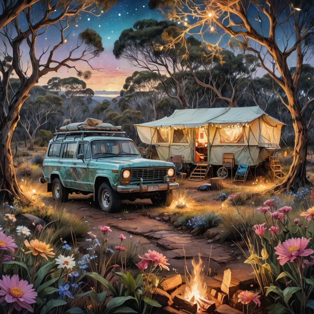 Camping in the Australian Outback  by @Secret_Strategem