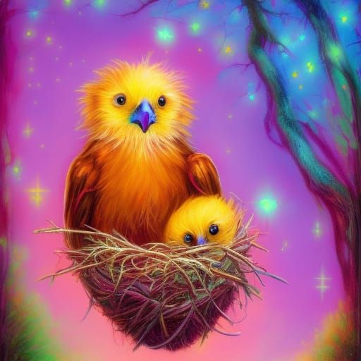 portrait of a cute whimsical furry chibi soft_golden_eaglet ...