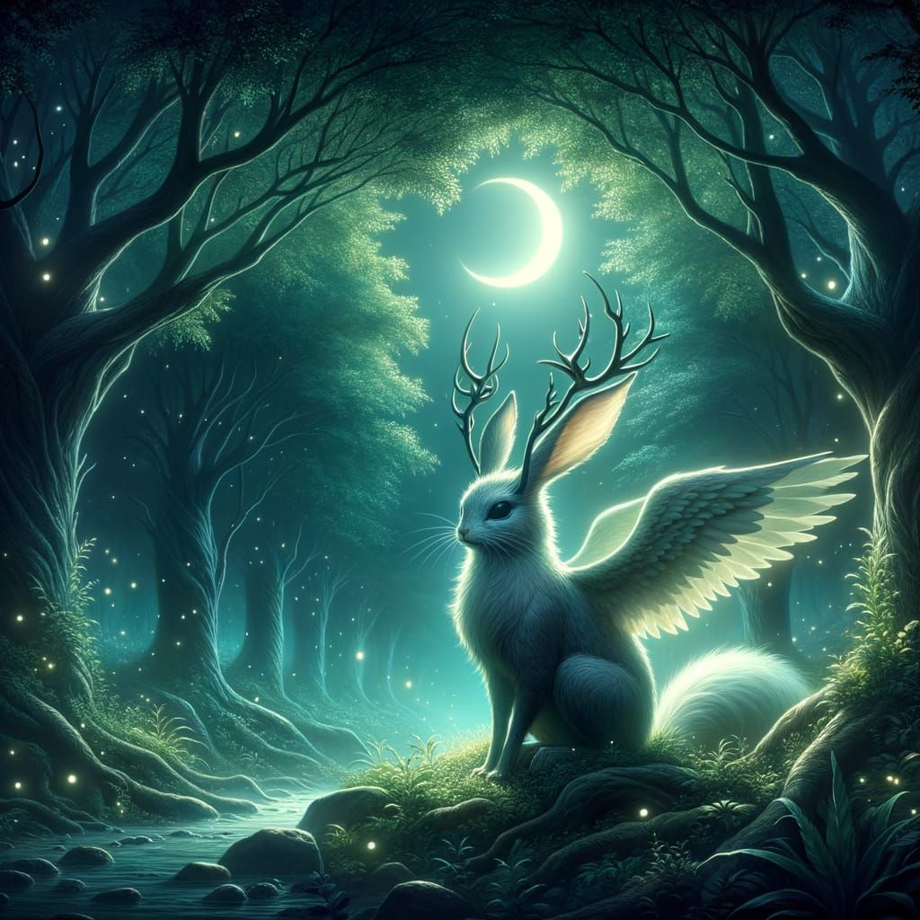 Wolpertinger in the magical woods