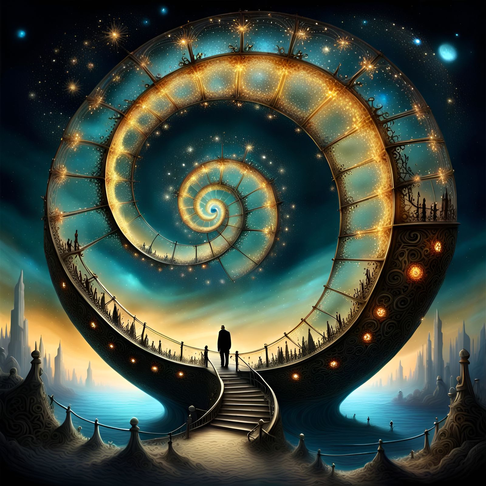 Endless Fibonacci Spirale Portal  by @Tajra Adna