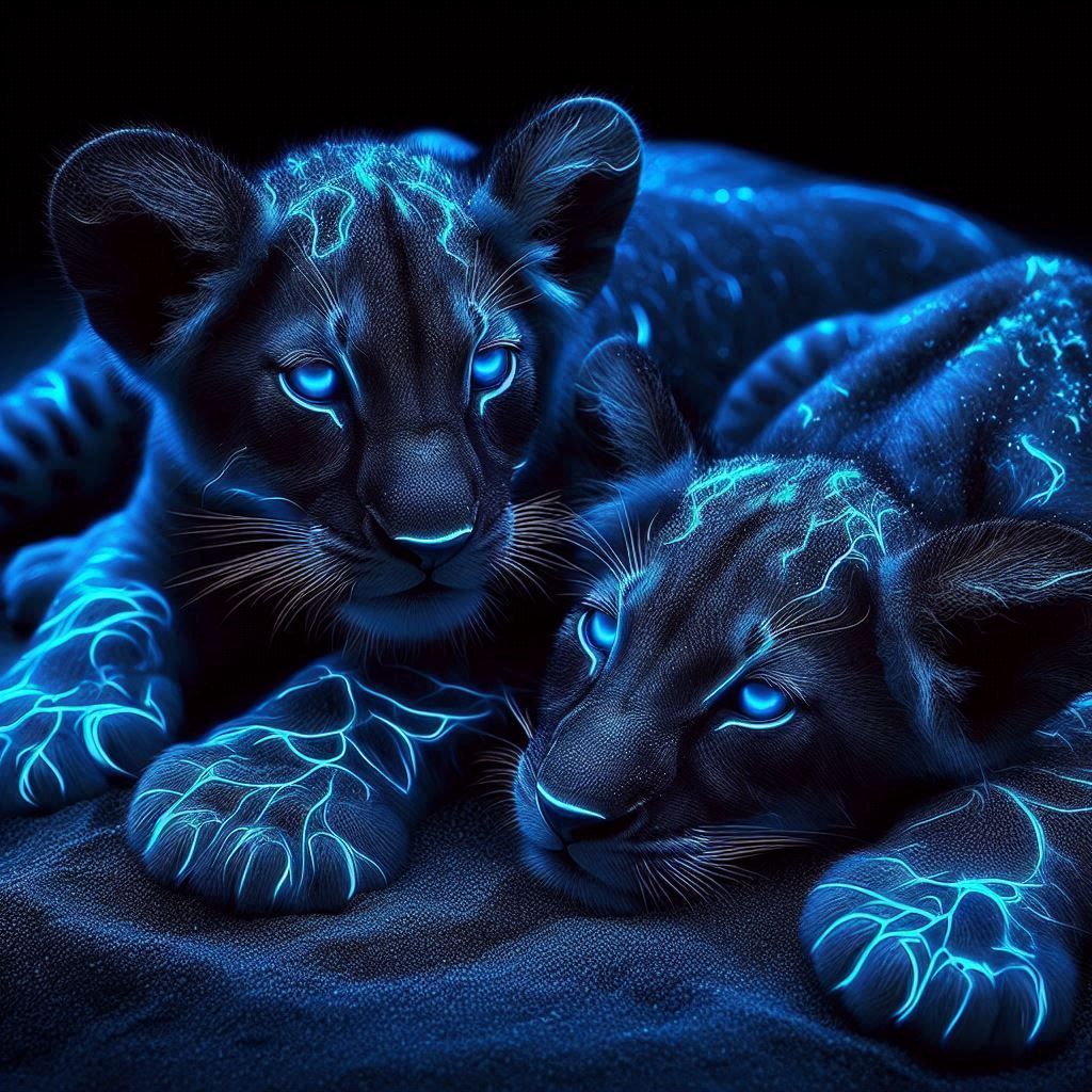 Bioluminescent panther cubs