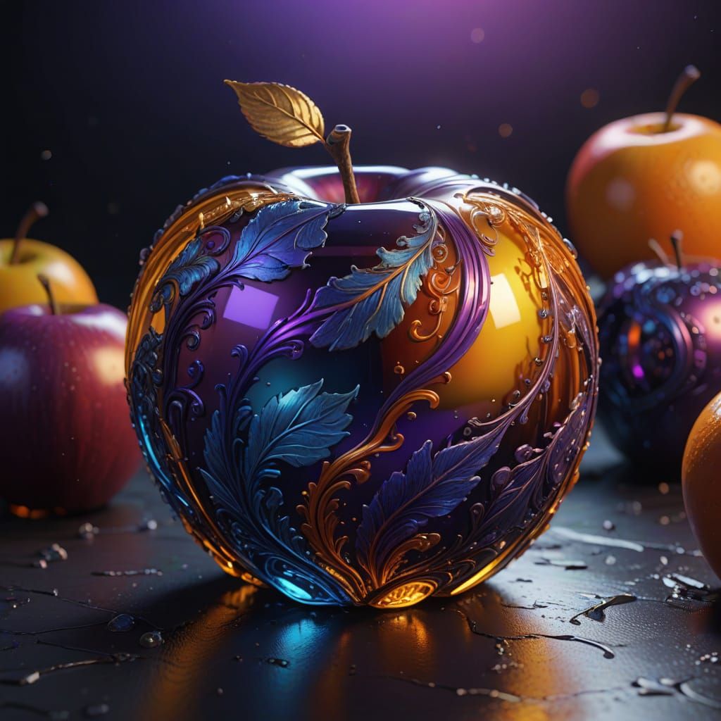 rainbow glass apple detailed matte painting, deep color, fantastical, intricate detail, splash screen, ...  by @Cristian