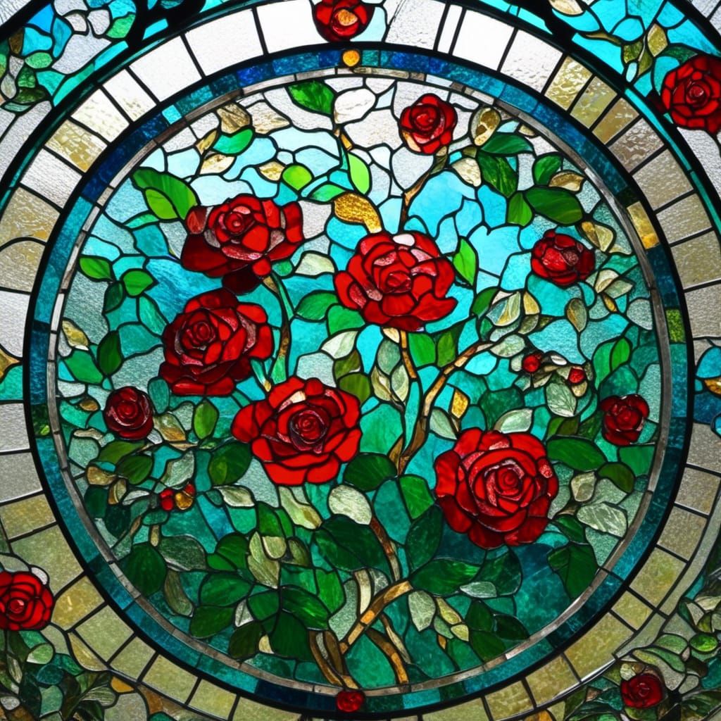 <lora:Stained Glass:1.0>  A rose 