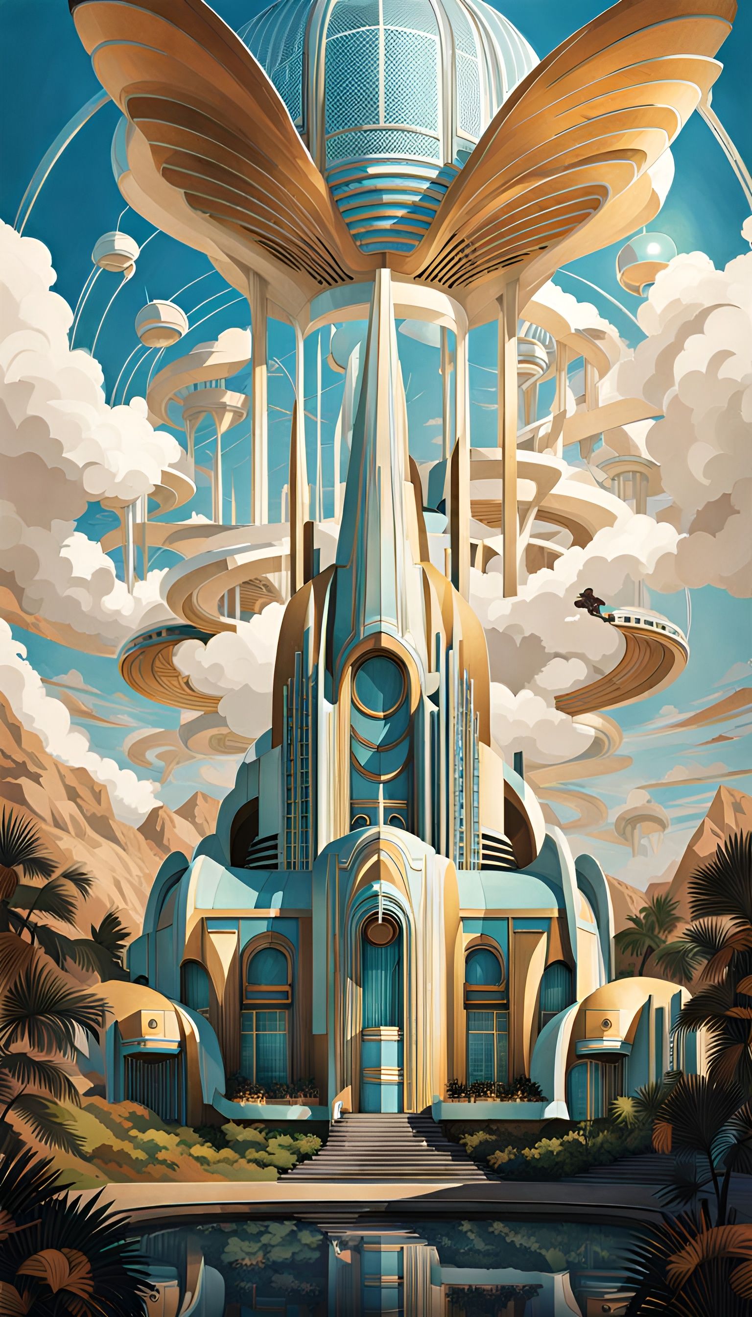 When The Future Was Bright (Atompunk Art Deco Architecture)  by @Chaonea